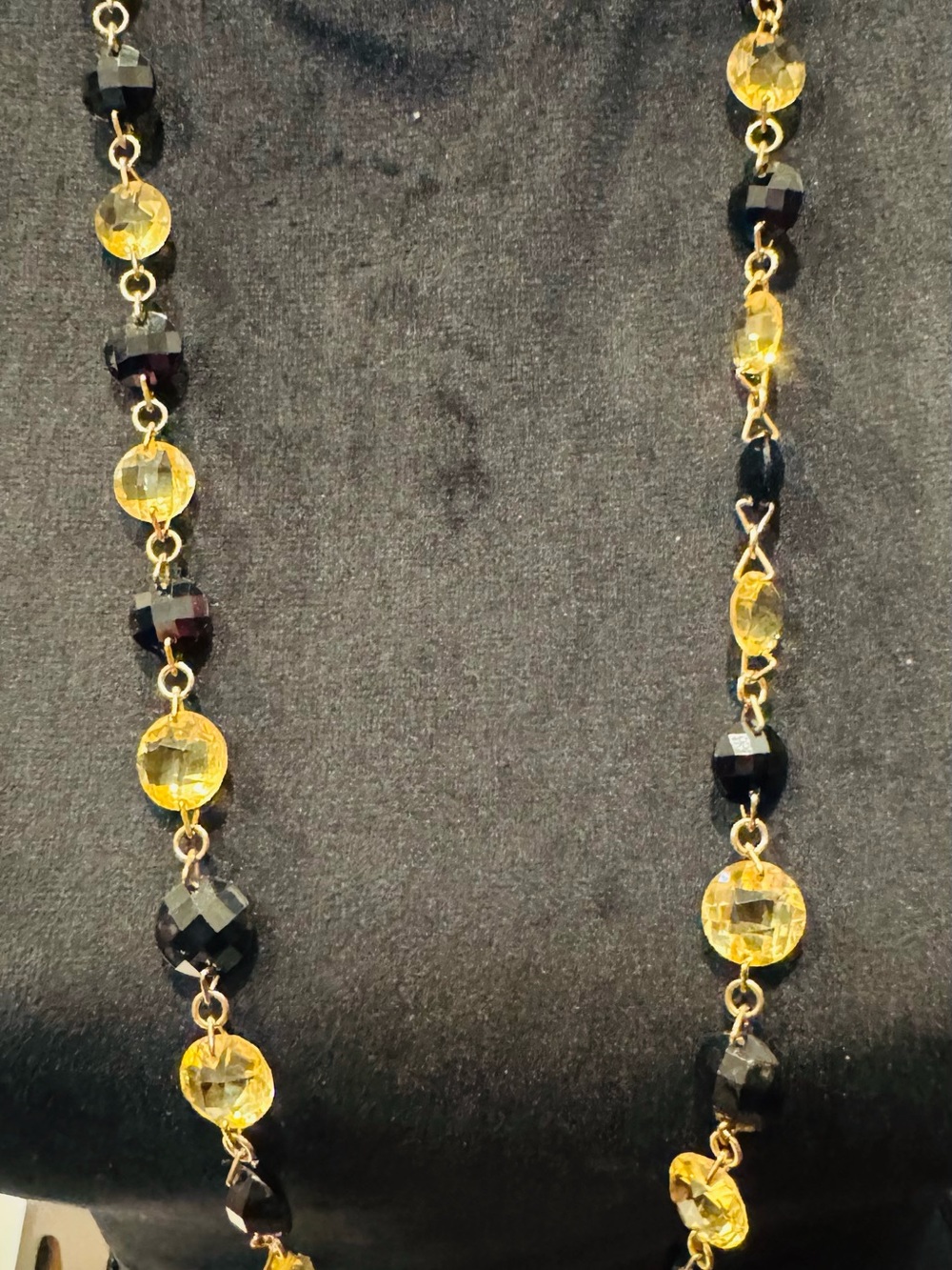 Ann Klein necklace with black and yellow stones
